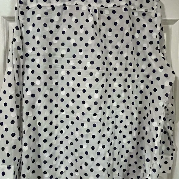 Talbots Polka Dot button down Shirt - Picture 3 of 8